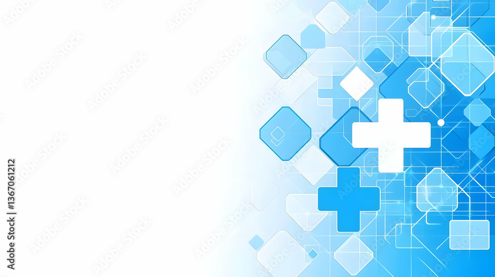 Fototapeta premium Abstract Blue Background with Geometric Shapes and Simple Design Elements
