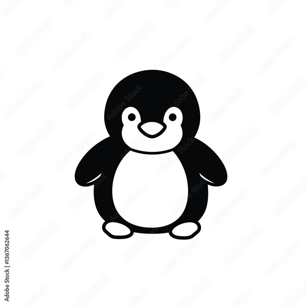 penguin on white penguin on white