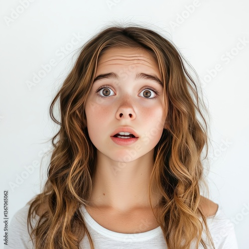 young woman blushing from embarrassment

