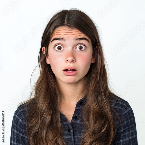 uneasy actress with wide eyes

