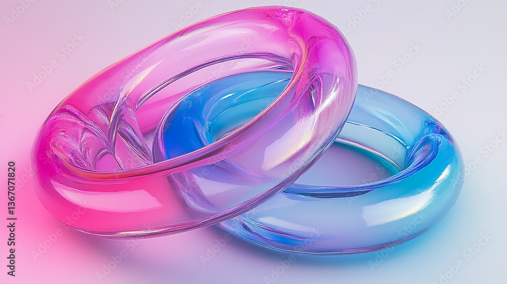 abstract interlocking loops formed by 3d fluid shapes on bright background abstract interlocking loops formed by 3d fluid shapes on bright background