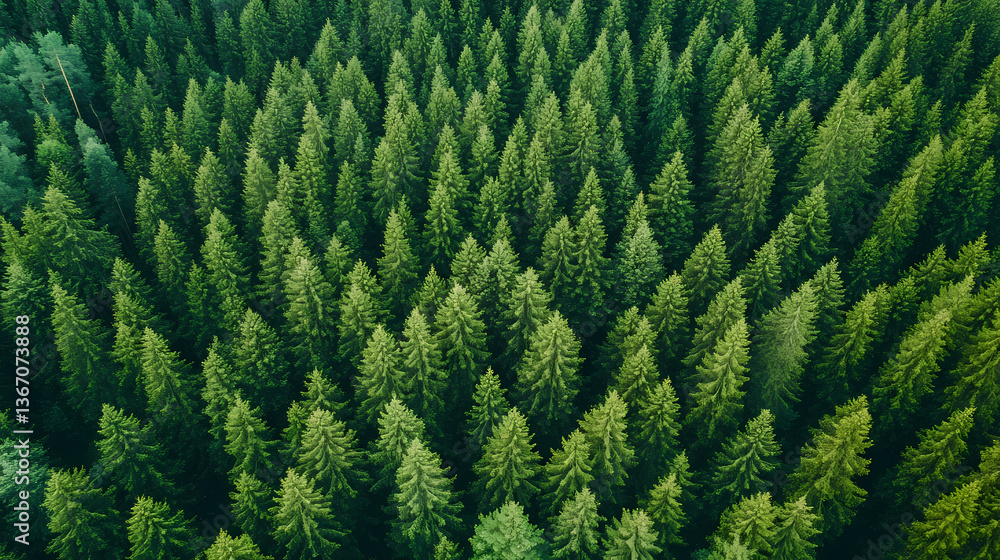Fototapeta premium Vast Green Forest Canopy from Above