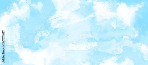 soft and pastel brush painted watercolor stains, Colorful gradient ink colors wet effect blue texture, Ocean blue brush painted painting textured on paper, Aquarelle paint watercolor paper textured.