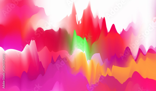 A painting of a rainbow colored background with the words