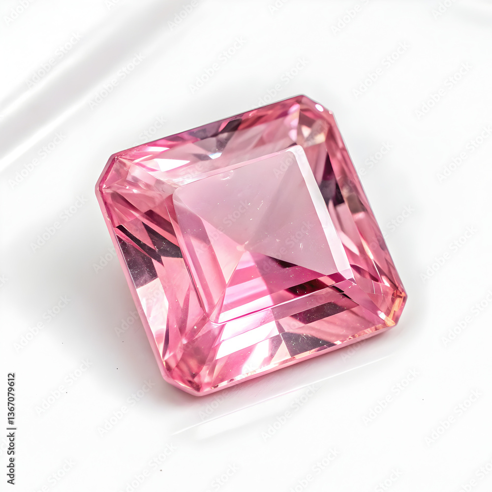 Pink Square Gemstone: Cut, Clarity Pink Square Gemstone: Cut, Clarity