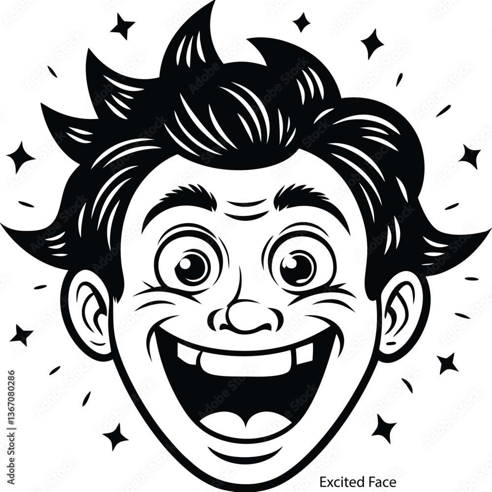 Fototapeta premium Face Expression Silhouette Vector Art