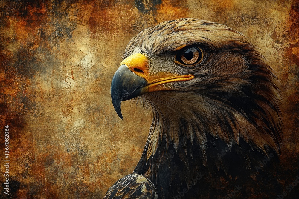 Fototapeta premium Bold American Eagle Soaring in Majestic Display of Freedom and Strength Against a Vibrant Background
