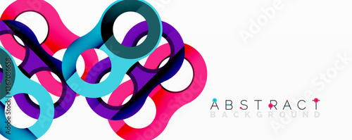 Abstract composition with intertwined circular and tubular forms creating fluid structure with gradients, depth, and sharp contrasts