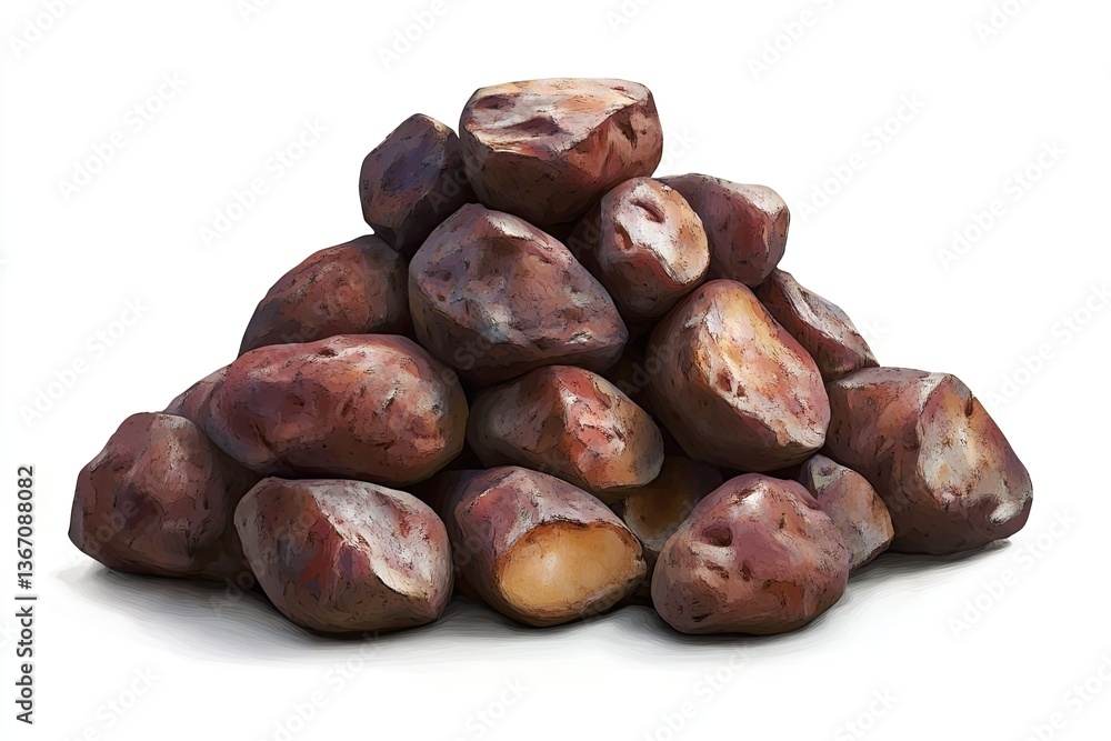 Obraz premium Pile of reddish-brown rocks, various sizes, stacked high