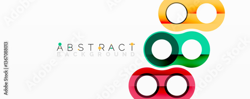 Abstract composition with intertwined circular and tubular forms creating fluid structure with gradients, depth, and sharp contrasts