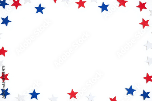 red white and blue stars on a white background