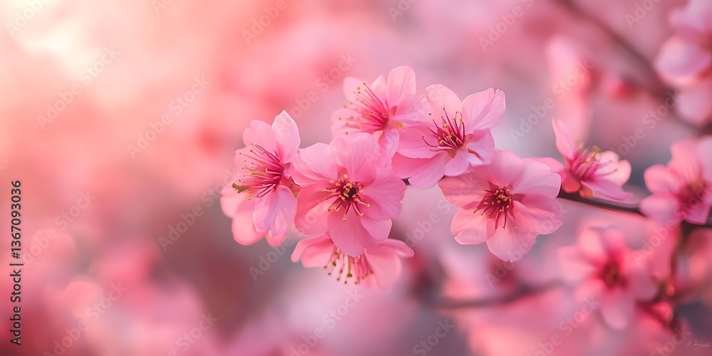 Obraz premium a close up of pink flowers