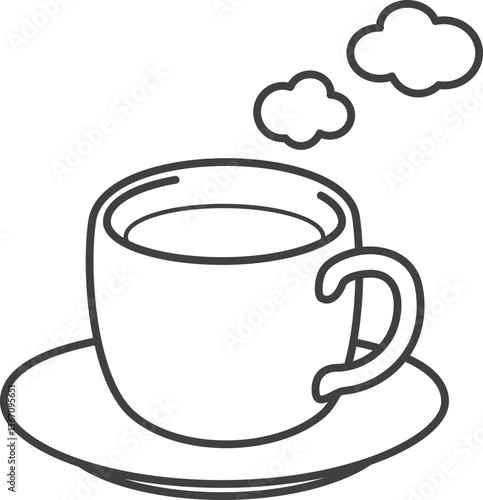 ホットコーヒー（コーヒーカップとソーサー）