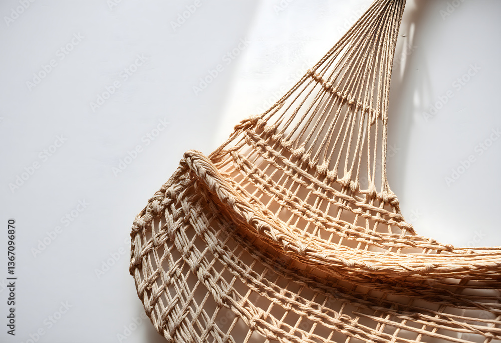 Obraz premium Handwoven Straw Bag with Elegant Texture