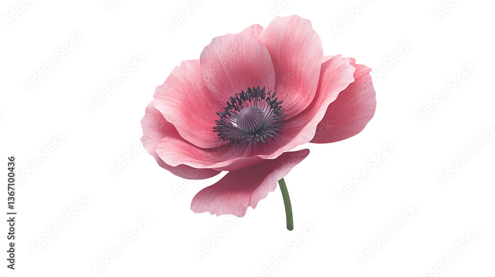 3D rendering Anemone flower isolated on png 3D rendering Anemone flower isolated on png
