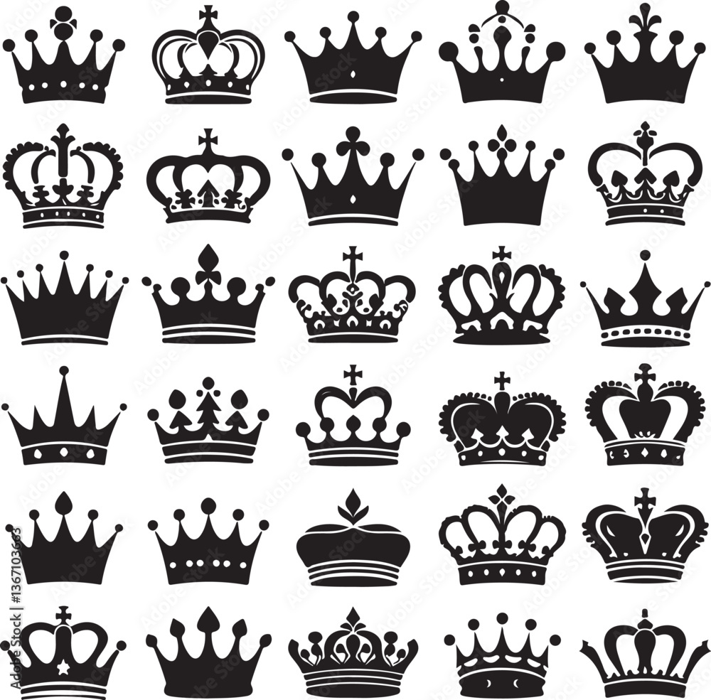 : Elegant Crown King Element Vector Collection : Elegant Crown King Element Vector Collection