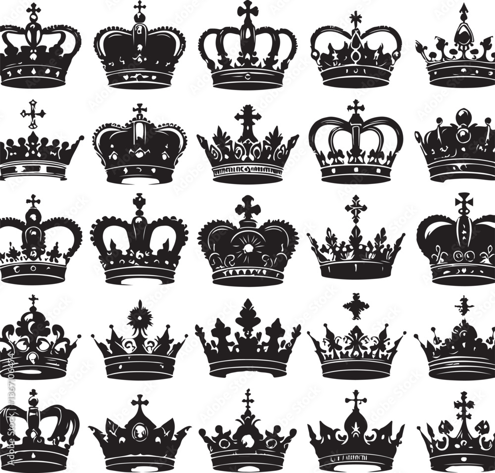 : Elegant Crown King Element Vector Collection : Elegant Crown King Element Vector Collection