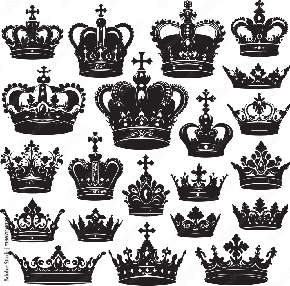 Elegant Crown Vector Collection Elegant Crown Vector Collection