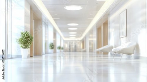 Wallpaper Mural blurred office lobby entrance building background, defocus luxury clinic hospital corridor, modern hotel reception hall interior Ai generated illustration Torontodigital.ca