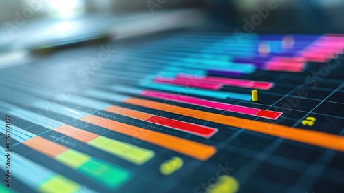 Wallpaper Mural Vibrant Bar Graph on Digital Display Screen Torontodigital.ca