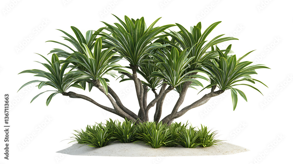 Fototapeta premium 3D rendering Dracaena flower isolated on png