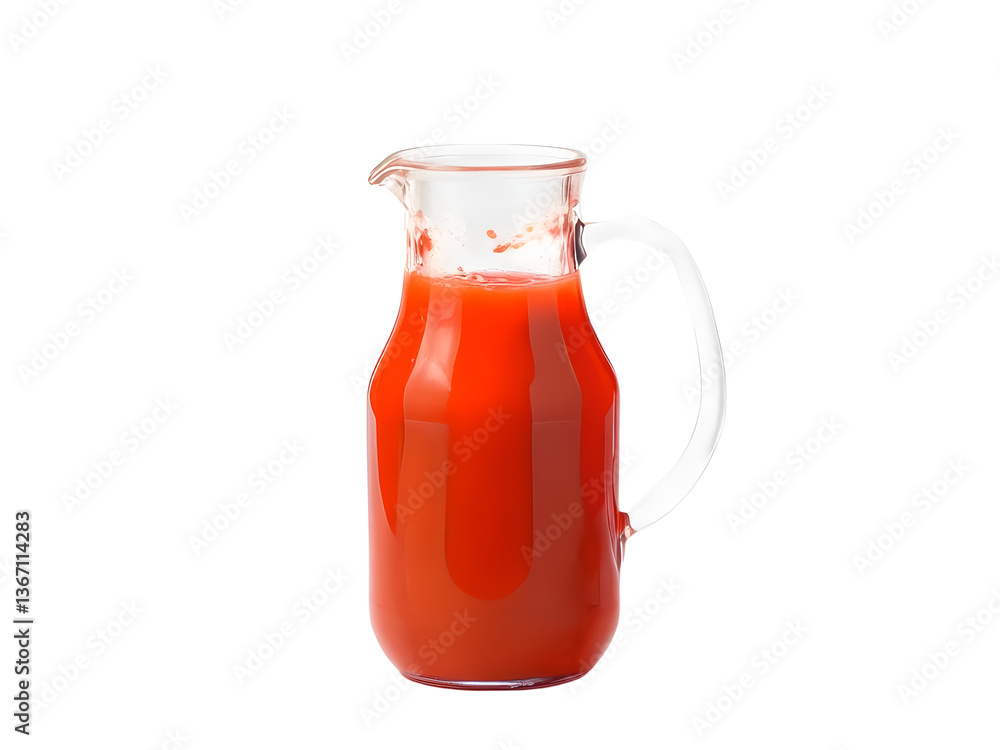 glass jug of tomato juice, isolated on transparent background glass jug of tomato juice, isolated on transparent background