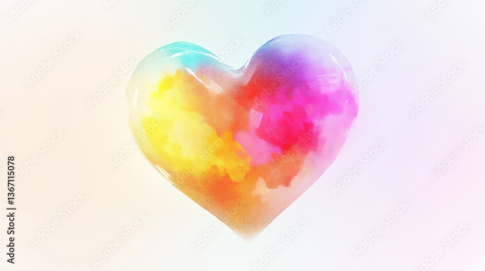 Abstract pastel neon holographic blurred grainy gradient heart on white background. Colorful digital grain soft noise Lo-fi multicolor vintage retro valentines day dating design, unicorn candy colors Abstract pastel neon holographic blurred grainy gradient heart on white background. Colorful digital grain soft noise Lo-fi multicolor vintage retro valentines day dating design, unicorn candy colors