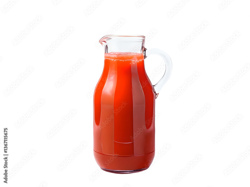 glass jug of tomato juice, isolated on transparent background glass jug of tomato juice, isolated on transparent background
