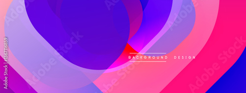 Circular abstract design with overlapping translucent circles and round shapes, blending gradients and smooth curves, creating depth, contrast, and a dynamic visual effect