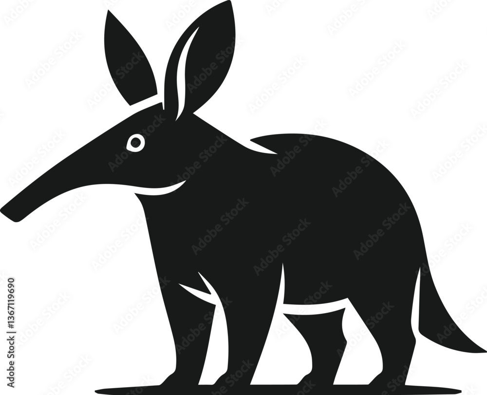 Aardvark silhouette animal vector Aardvark silhouette animal vector