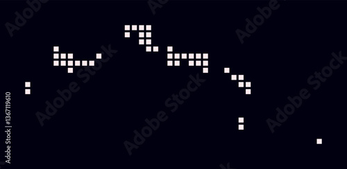 Turks and Caicos Islands dotted map. Digital style map of the country on dark background. Turks and Caicos Islands shape with square dots. Colored dots style. Large size squares.