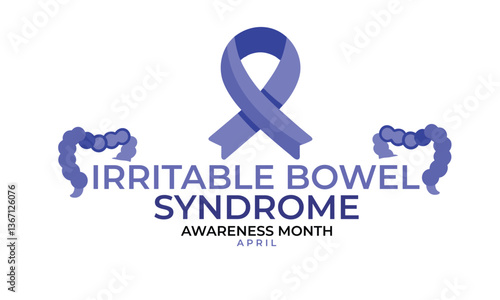 irritable bowel syndrome awareness month. background, banner, card, poster, template, Vector, illustration.