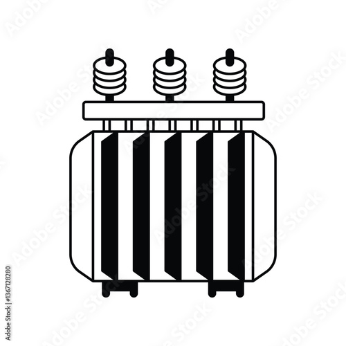 transformer glyph outline icon with white background vector stock illustration