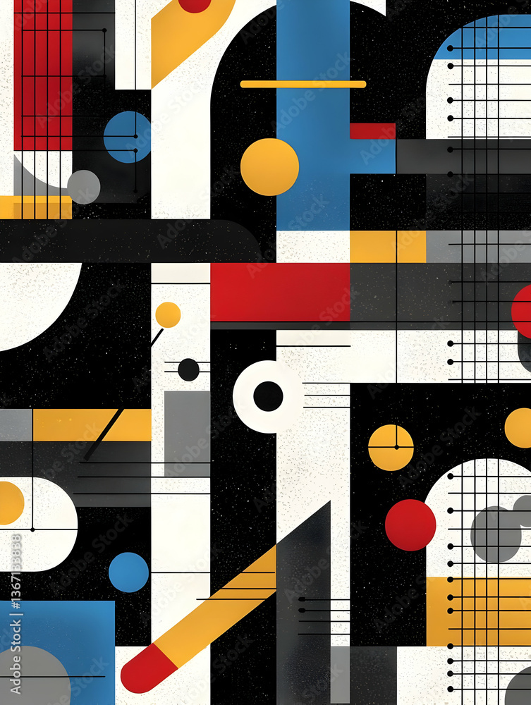 Abstract Geometric Composition with Bold Colors and Shapes Abstract Geometric Composition with Bold Colors and Shapes