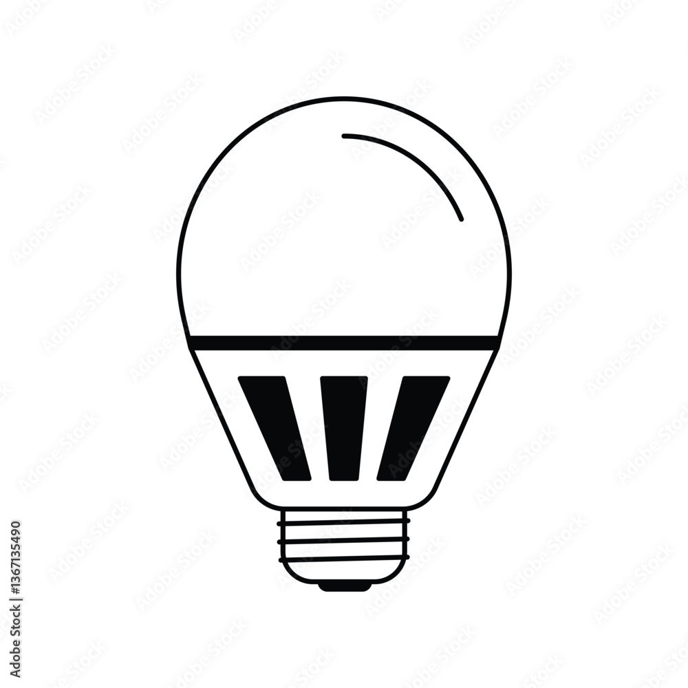 lightbulb glyph outline icon with white background vector stock illustration lightbulb glyph outline icon with white background vector stock illustration