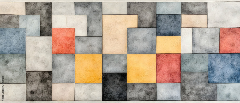 Abstract Geometric Composition with Varied Squares and Rectangles Abstract Geometric Composition with Varied Squares and Rectangles