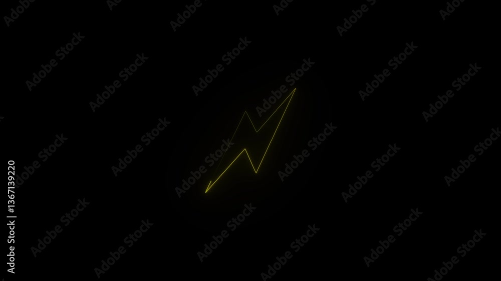 Neon Battery charging power symbol, lightning bolt sign. Neon Battery charging power symbol, lightning bolt sign.