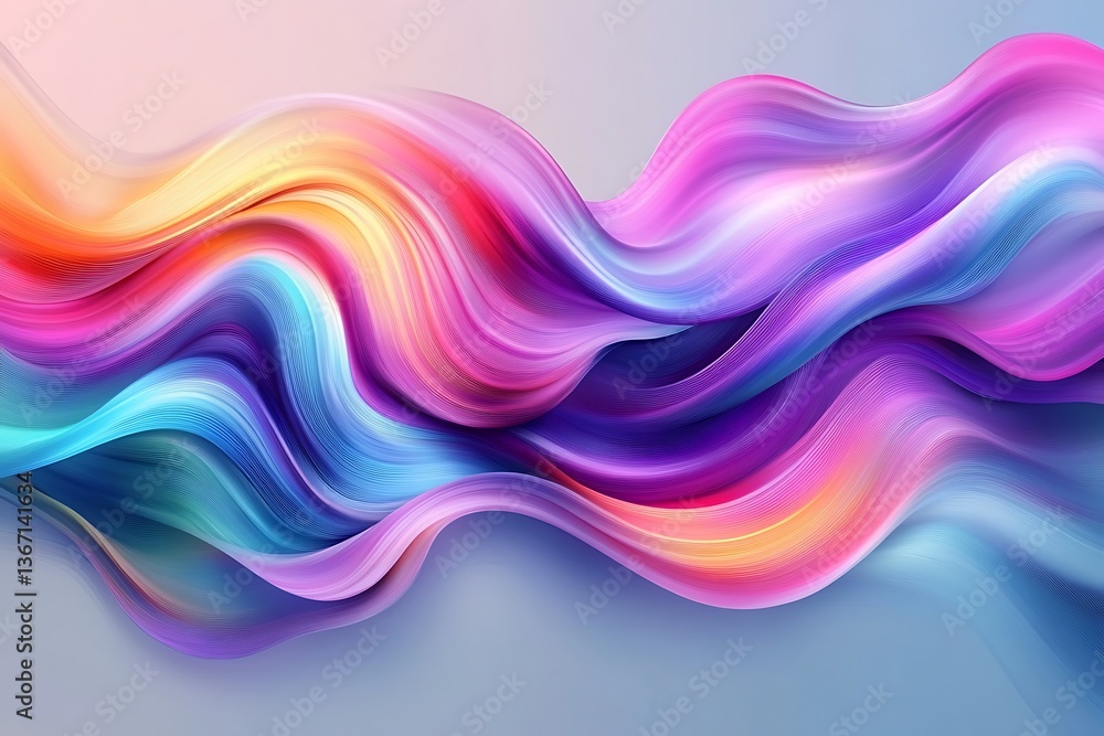 Fototapeta premium Creative promotional poster with abstract, flowing lines and a dynamic, fluid design