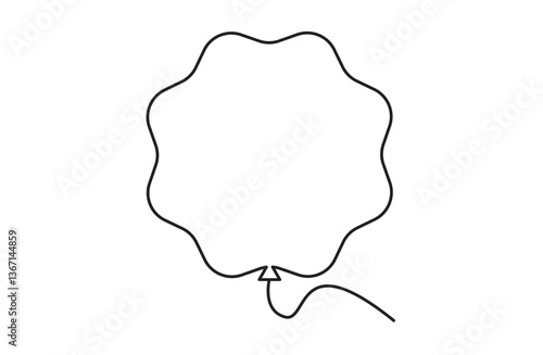 吹き出しにも使えるシンプルな波の形の風船イラスト