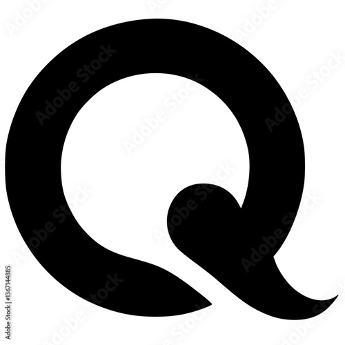 Silhouette of the letter Q symbol