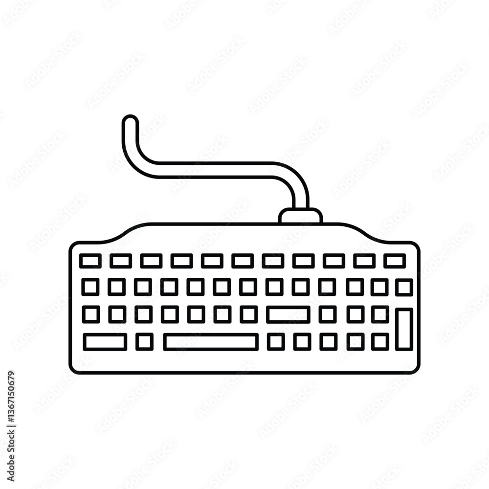 keyboard lineal icon with white background vector stock illustration keyboard lineal icon with white background vector stock illustration