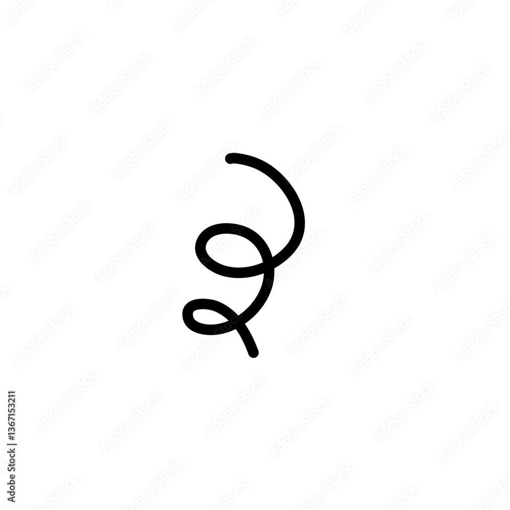 Doodle spiral spring. Hand drawn spring, black wire flexible coil icon. Decorative metal spiral, garland element, neoteric flat coil vector Doodle spiral spring. Hand drawn spring, black wire flexible coil icon. Decorative metal spiral, garland element, neoteric flat coil vector