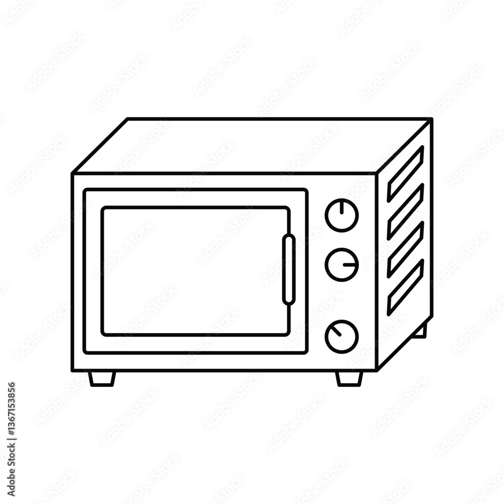 Fototapeta premium oven lineal icon with white background vector stock illustration