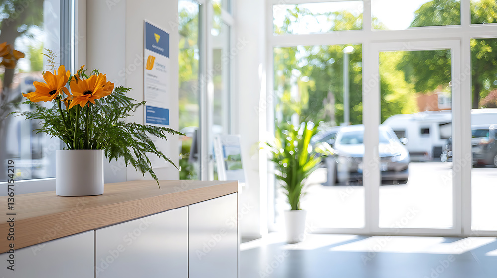 custom made wallpaper toronto digitalEco-friendly high-performance windows showcase with lush greenery modern office space contemporary design natural light inviting environment