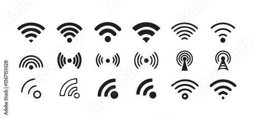 Wifi icon set. signal vector icon. Wireless  icon vector. Wireless symbol collection. Internet sign. vector illustration eps 10.