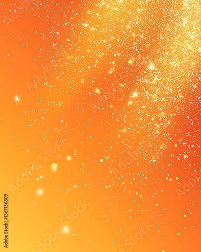 A bright orange background with a lot of glitter