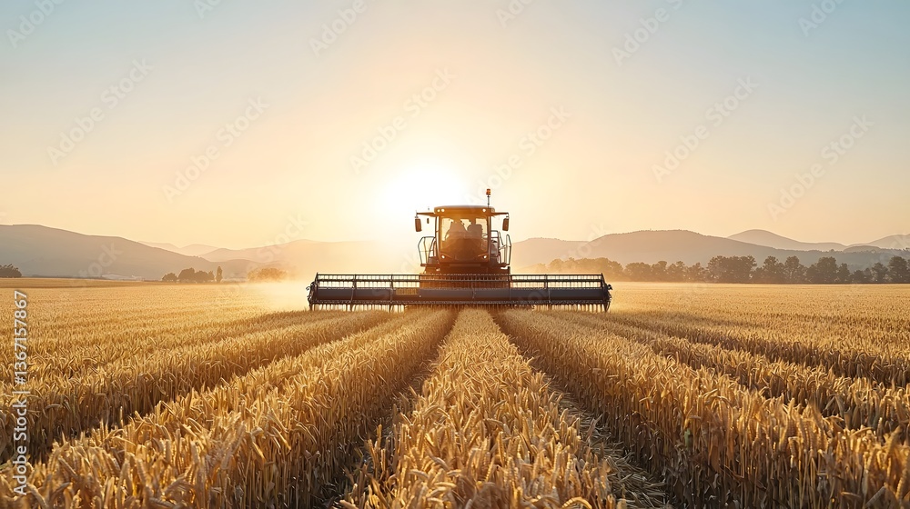 Autonomous Robotic Harvester Efficiently Gathering Grains in Smart Agricultural Field Advanced Farming Technology Optimizing Crop Yield and Sustainability Autonomous Robotic Harvester Efficiently Gathering Grains in Smart Agricultural Field Advanced Farming Technology Optimizing Crop Yield and Sustainability