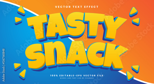 Tasty Snack editable text effect template Suitable for Kids food theme