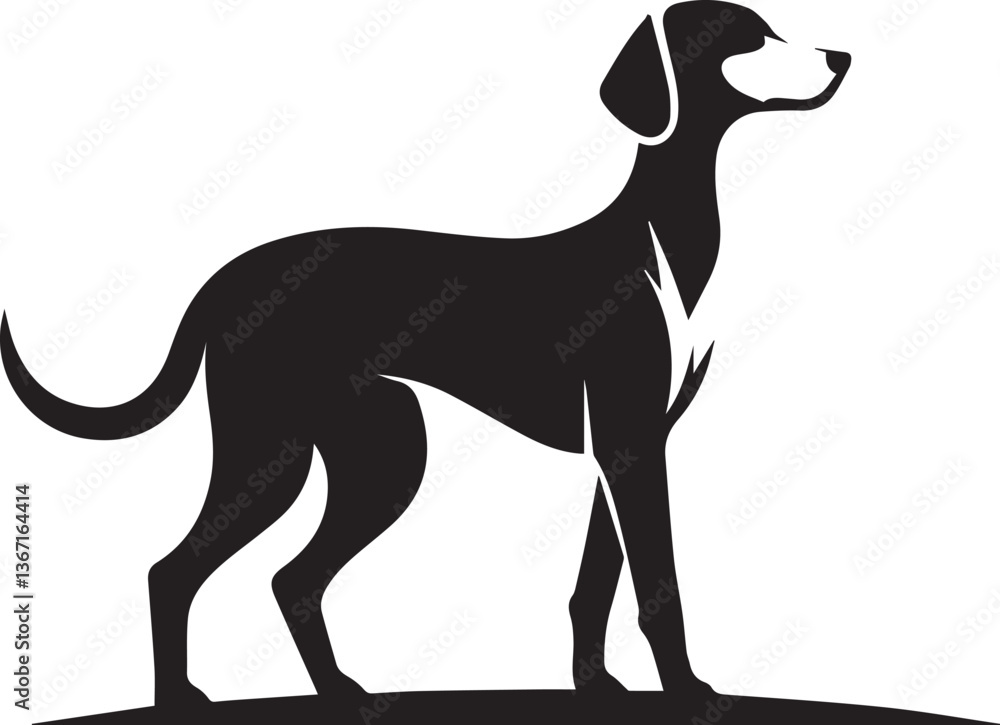 Obraz premium American Foxhound Silhouette Vector Illustration