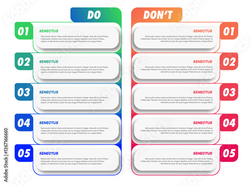 Do and dont infographic design template modern style vector 10 eps